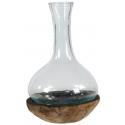 Decowood Glass E Round 21x35 cm ronde glazen vaas op boomstronk L decoratie